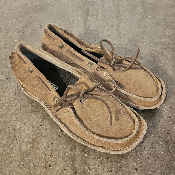 Durango Santa Fe Women's Suede Leather Moccasin Sz 7m  Fringe Studded  DCRD095 - Picture 1 of 9